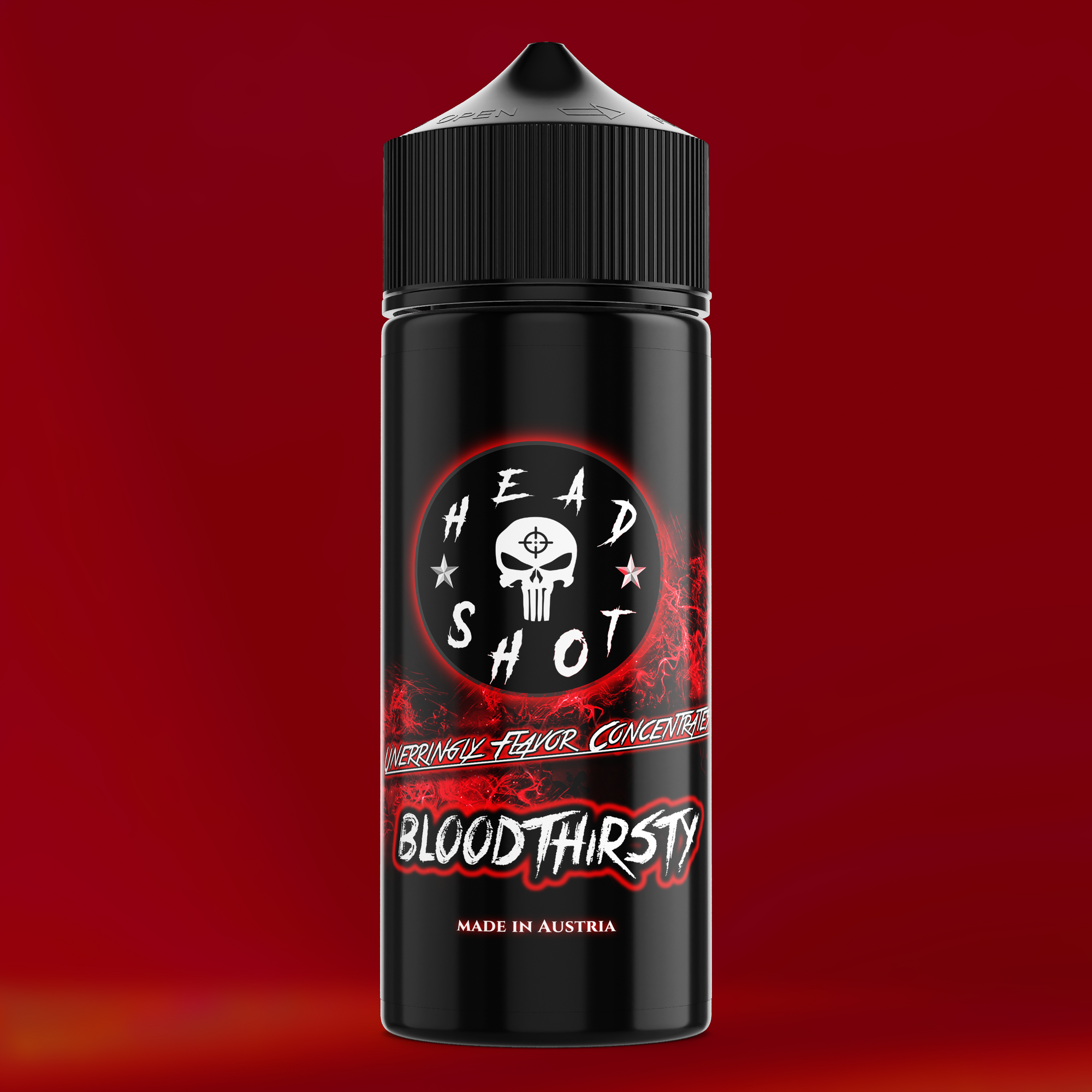 BLOODTHIRSTY Aroma Flasche farbiger Hintergrund
