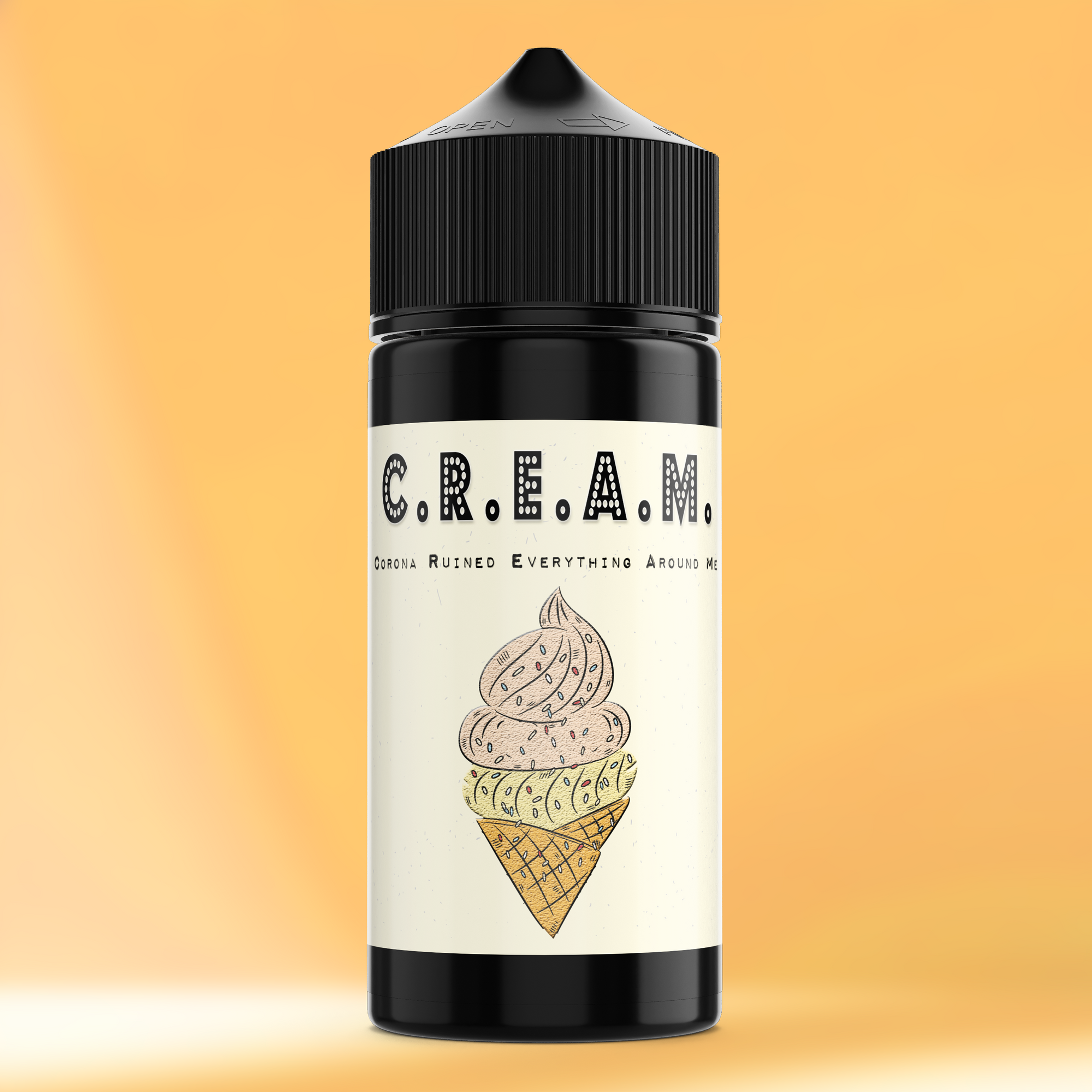 C.R.E.A.M. Aroma Flasche farbiger Hintergrund
