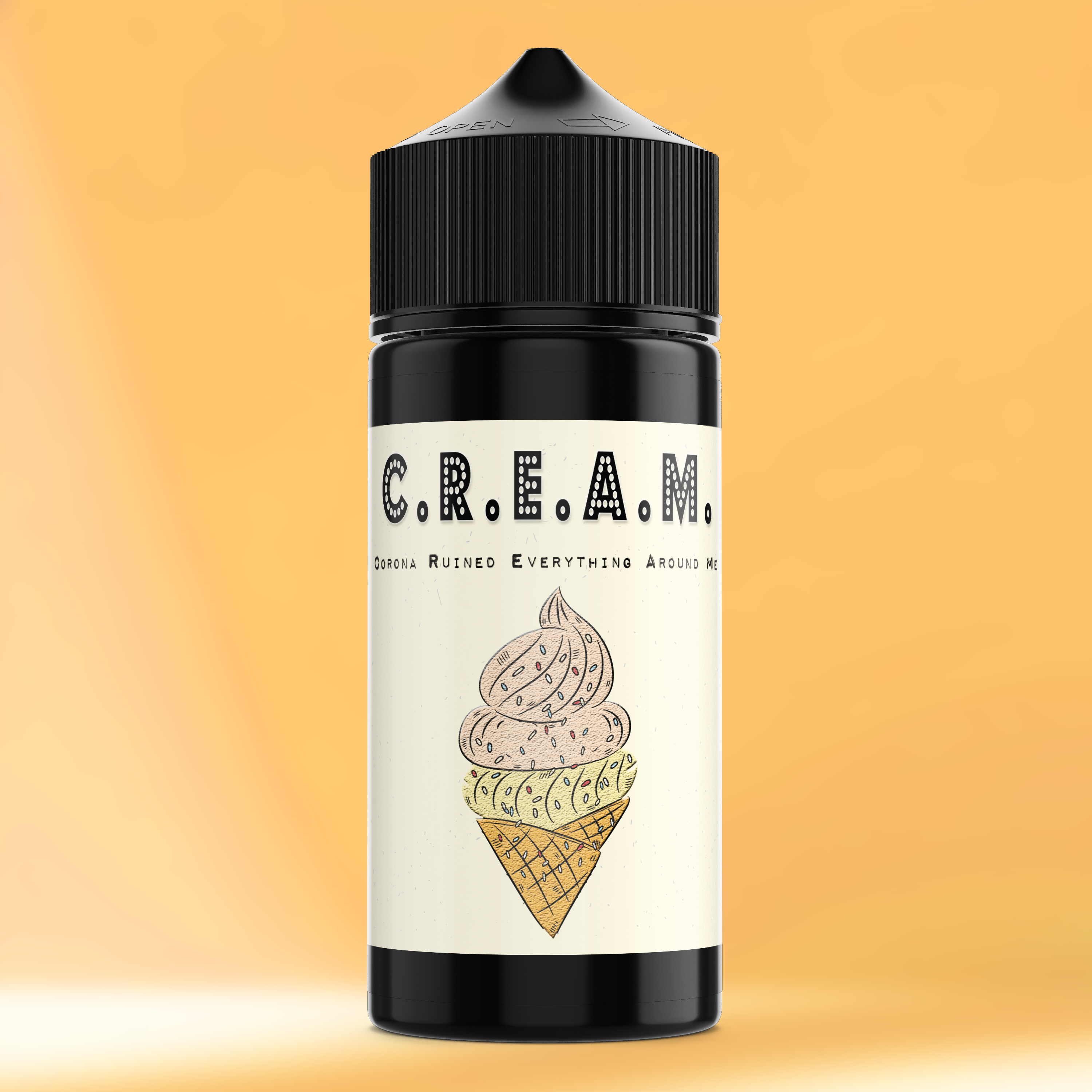 C.R.E.A.M. Aroma Flasche farbiger Hintergrund