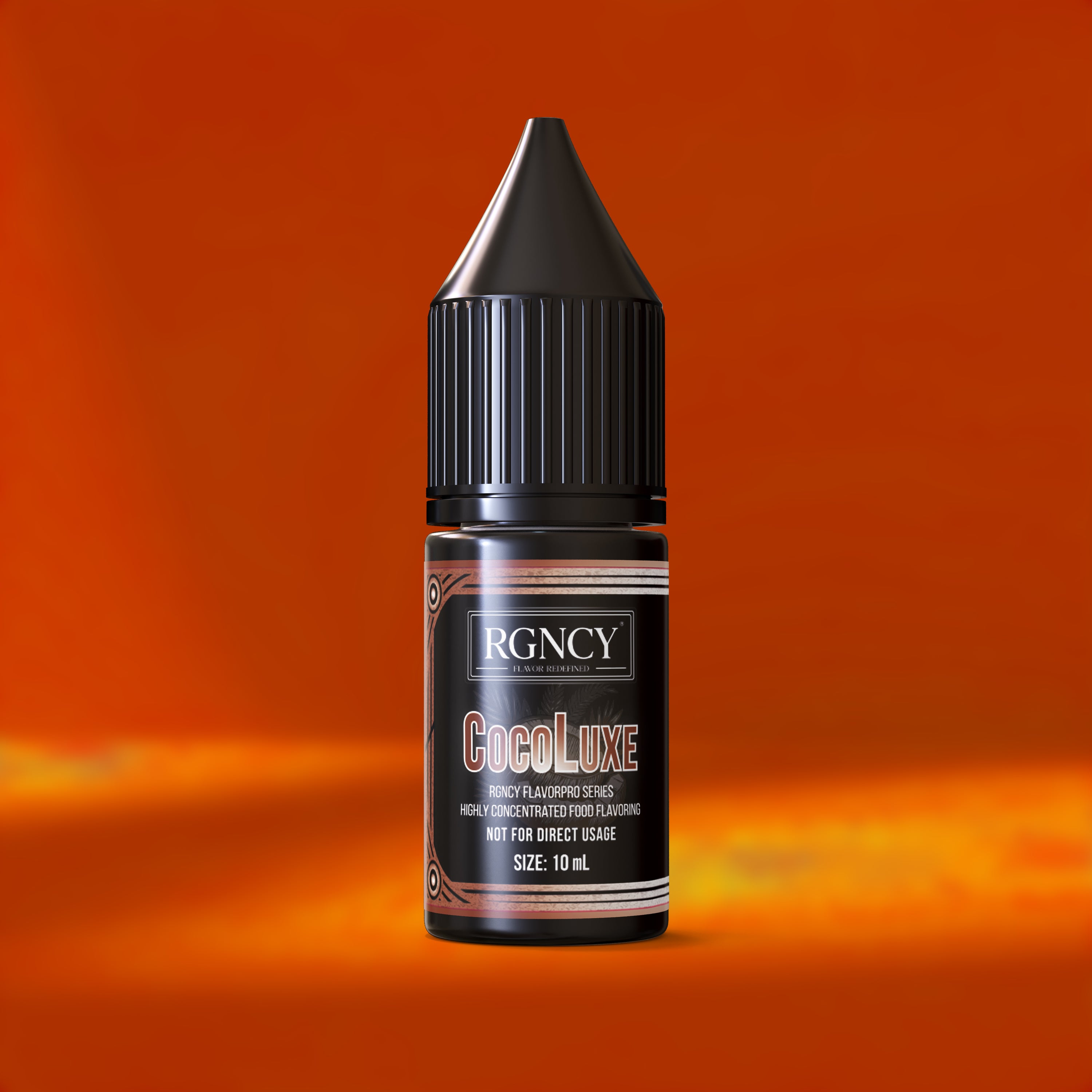 CocoLuxe Kokoscreme-Aroma Flasche farbiger Hintergrund