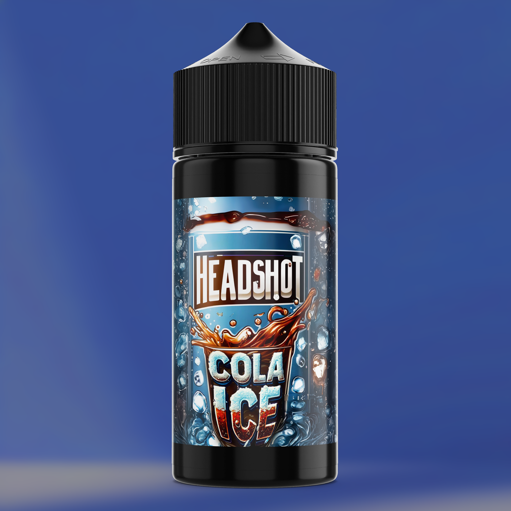 COLA ICE Aroma Flasche farbiger Hintergrund