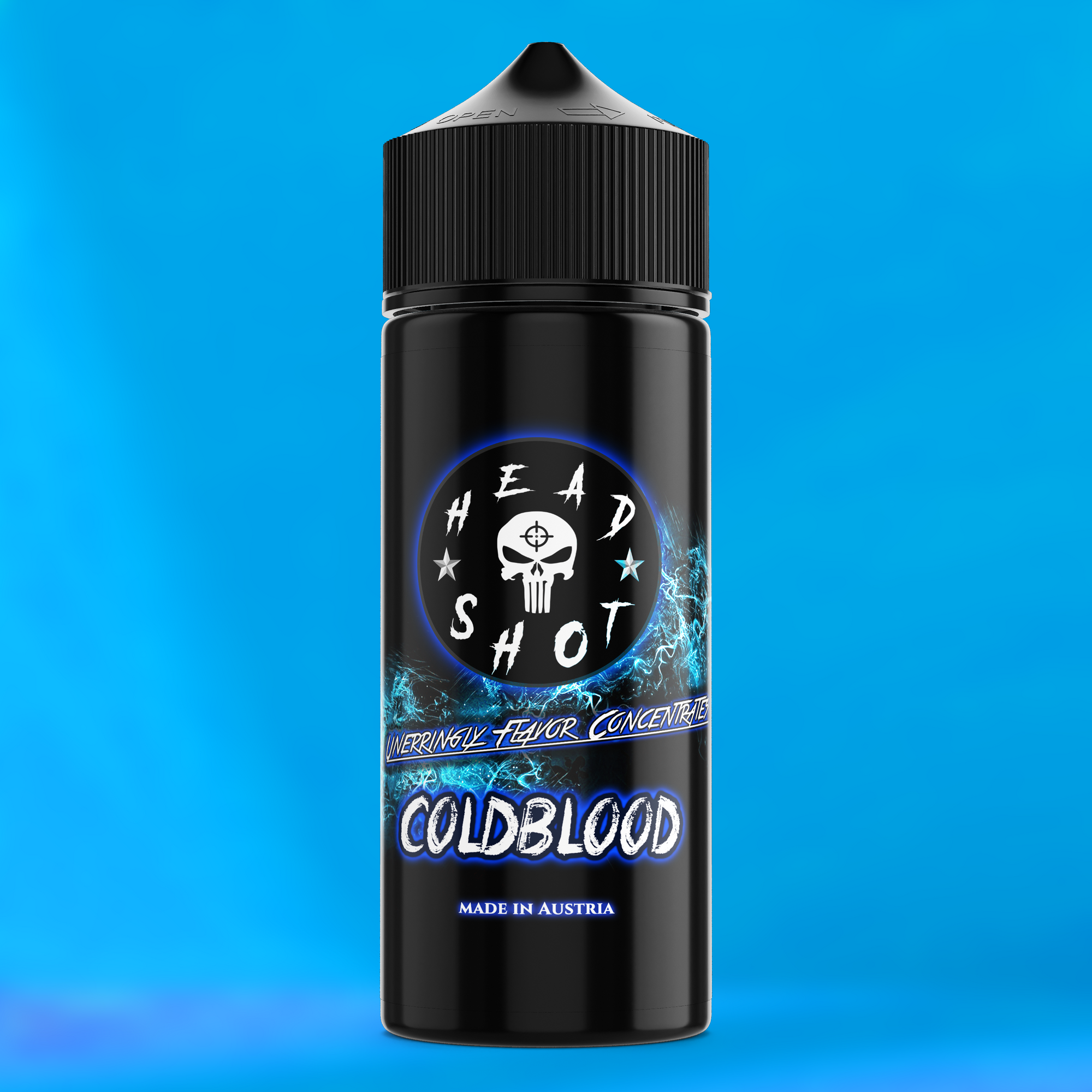 COLDBLOOD Aroma Flasche farbiger Hintergrund