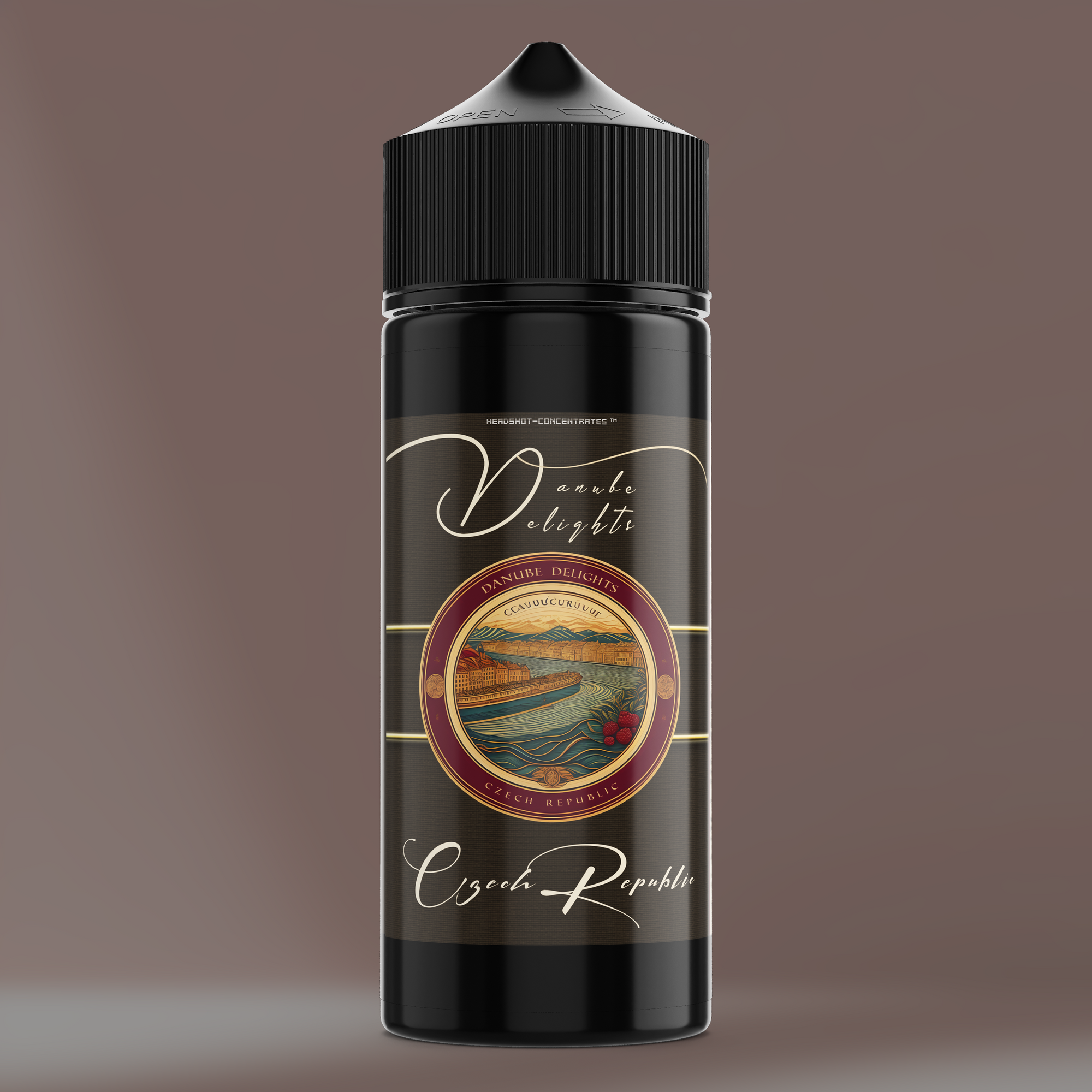 CZECH REPUBLIC Aroma Flasche farbiger Hintergrund