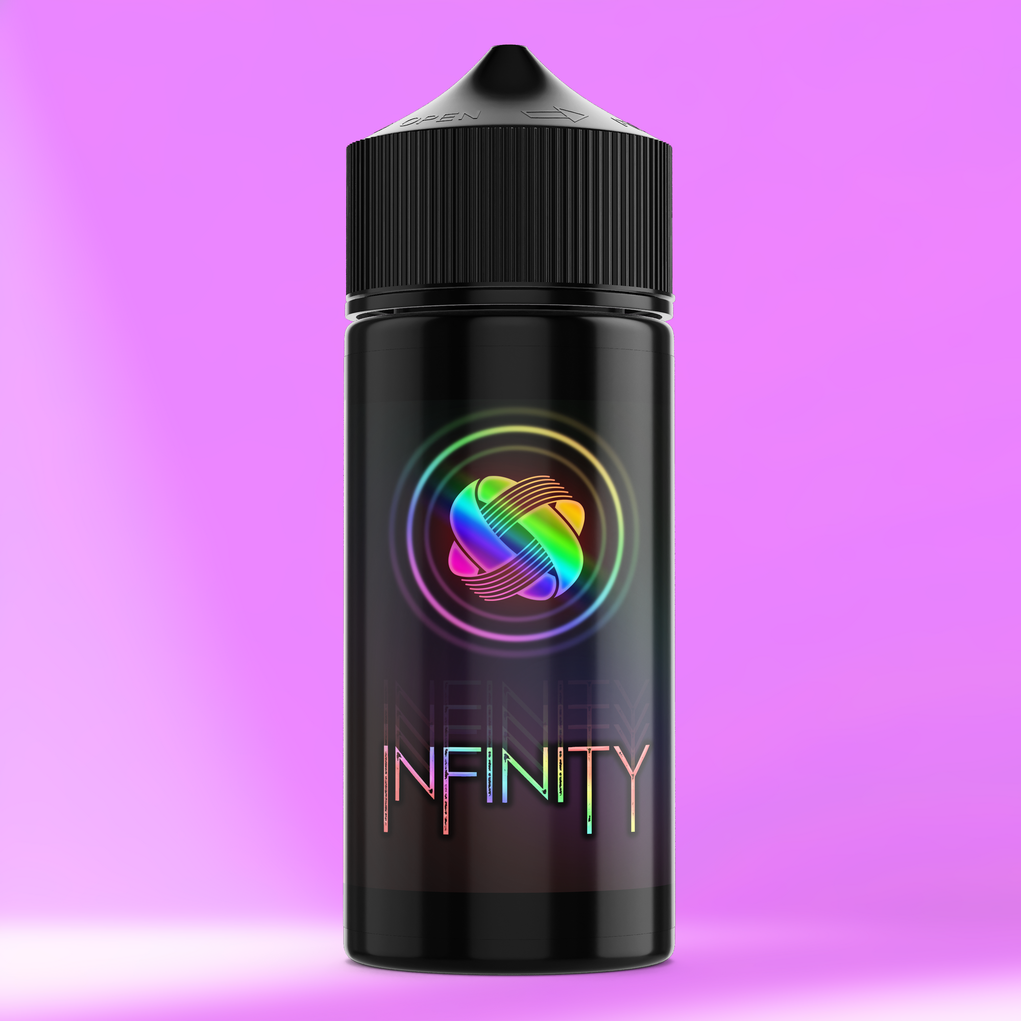INFINITY Aroma Flasche farbiger Hintergrund