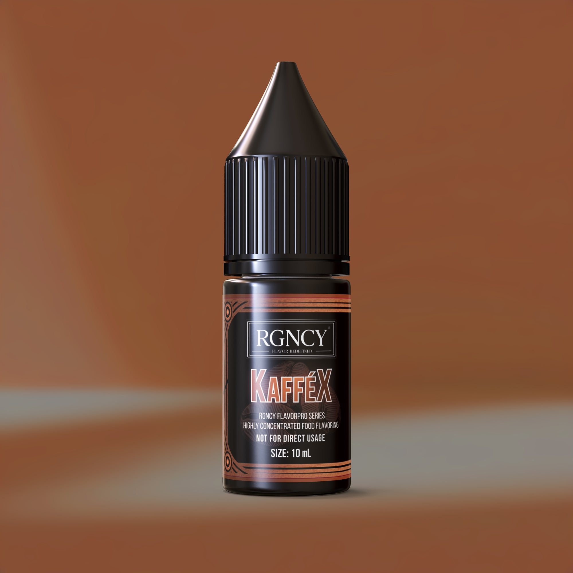 KaffŽX Kaffee-Aroma Flasche farbiger Hintergrund