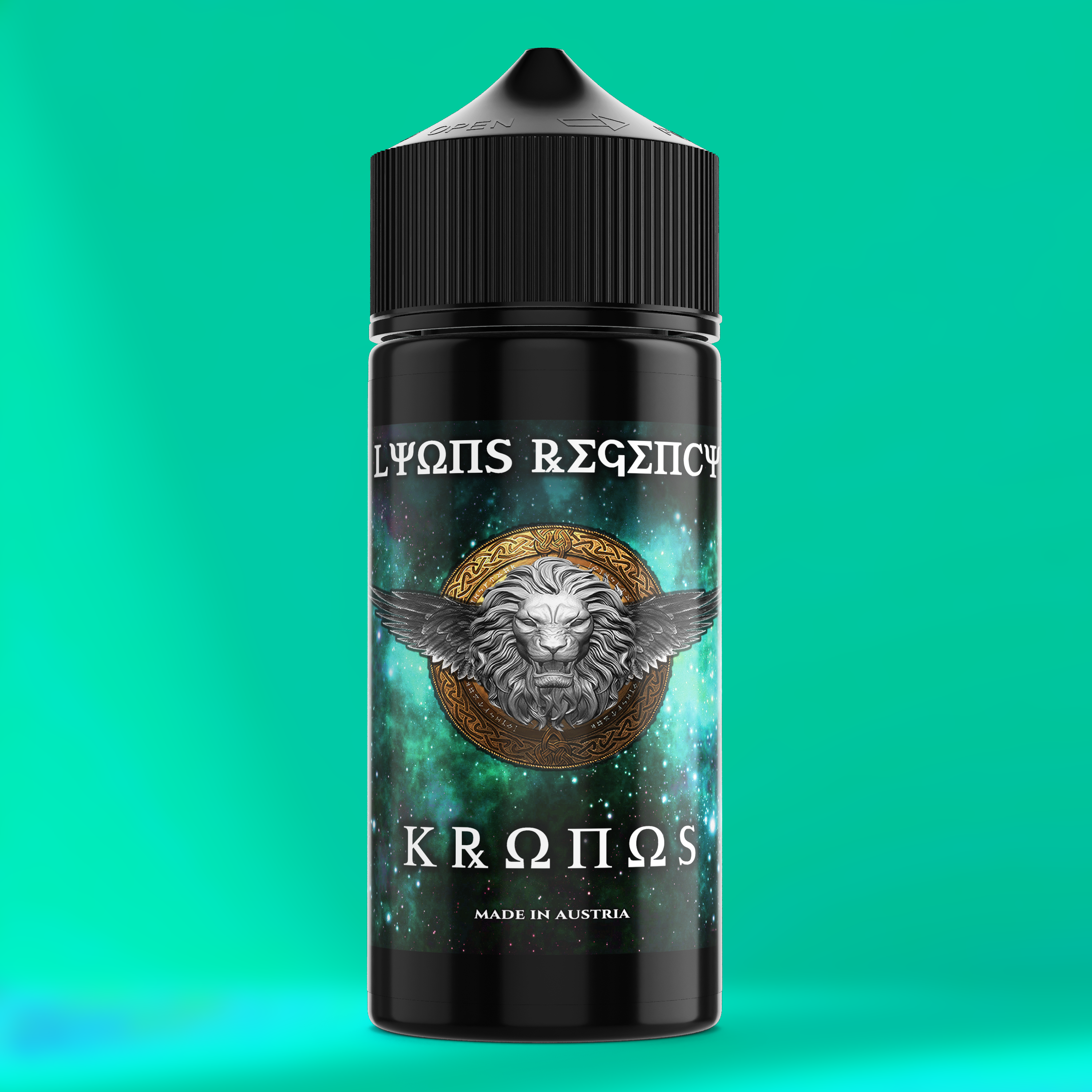 KRONOS Aroma Flasche farbiger Hintergrund