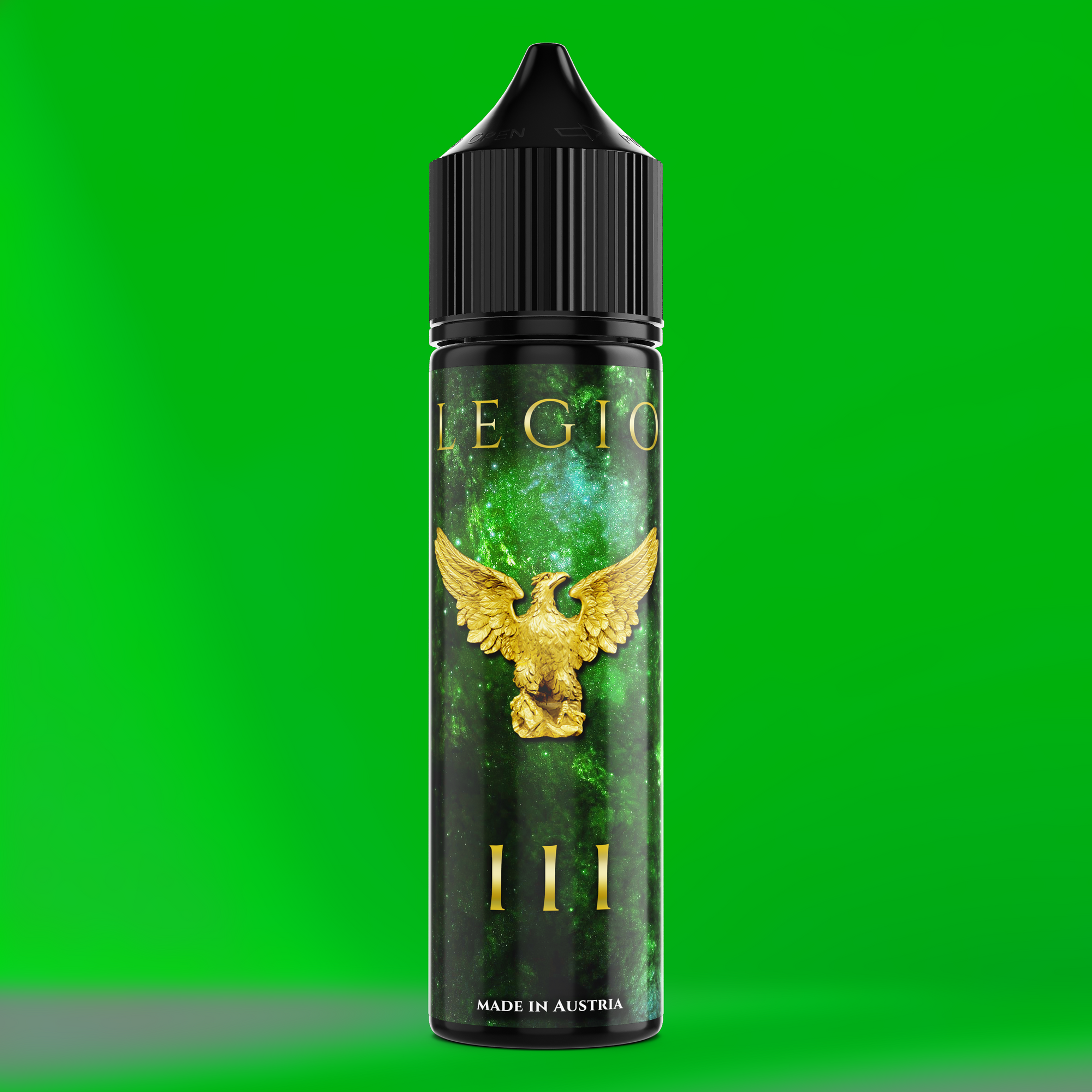 LEGIO III Aroma Flasche farbiger Hintergrund