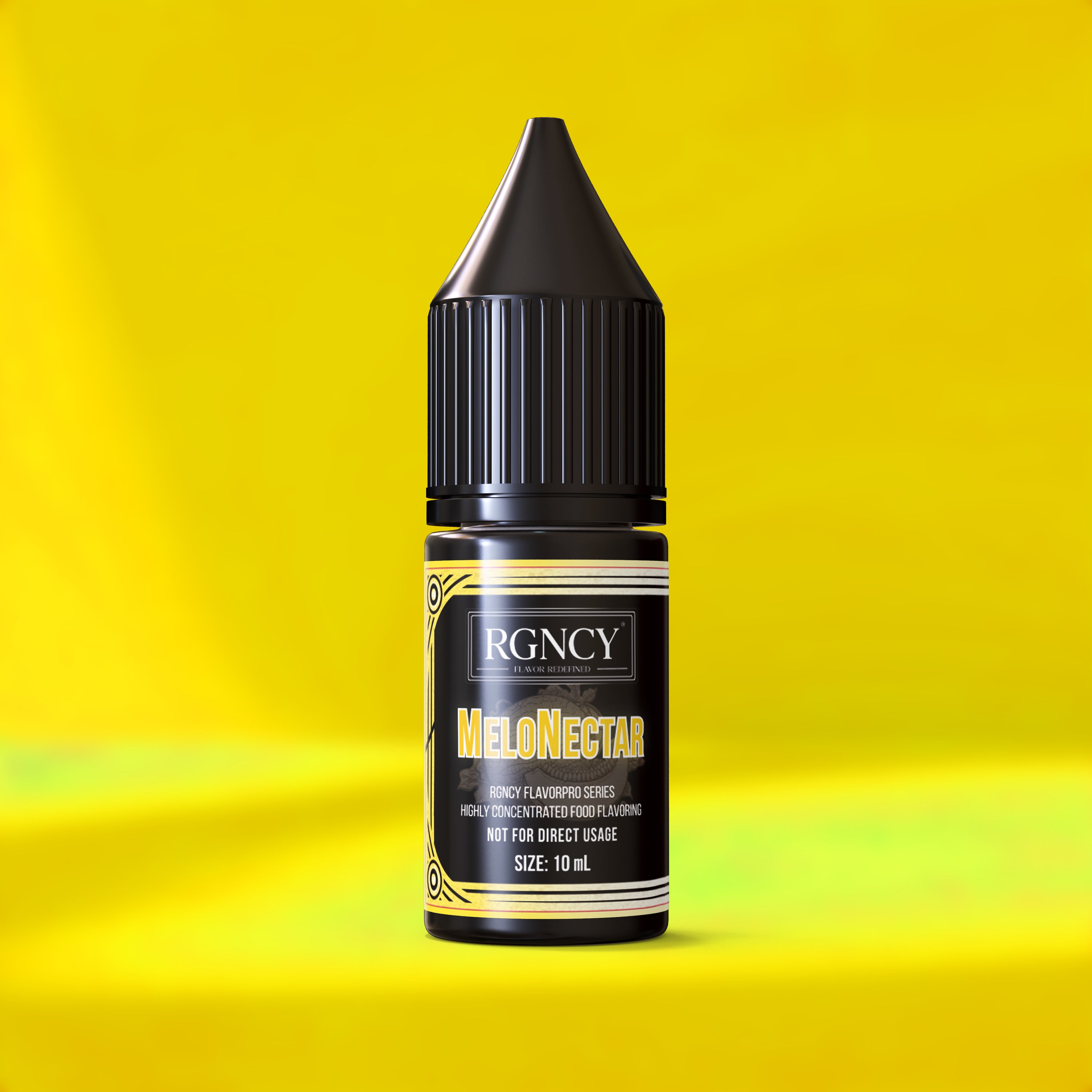 MeloNectar Cantaloupe-Aroma Flasche farbiger Hintergrund