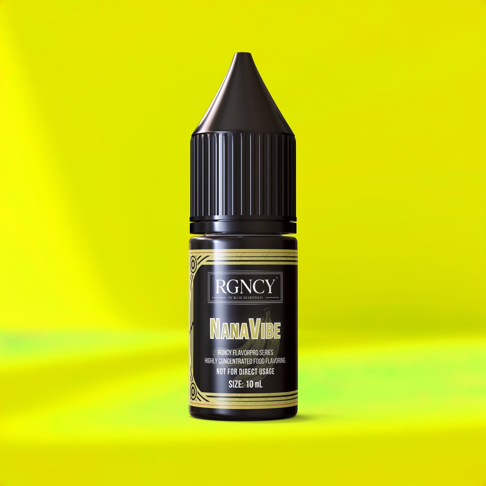 NanaVibe Banane-Aroma Flasche farbiger Hintergrund