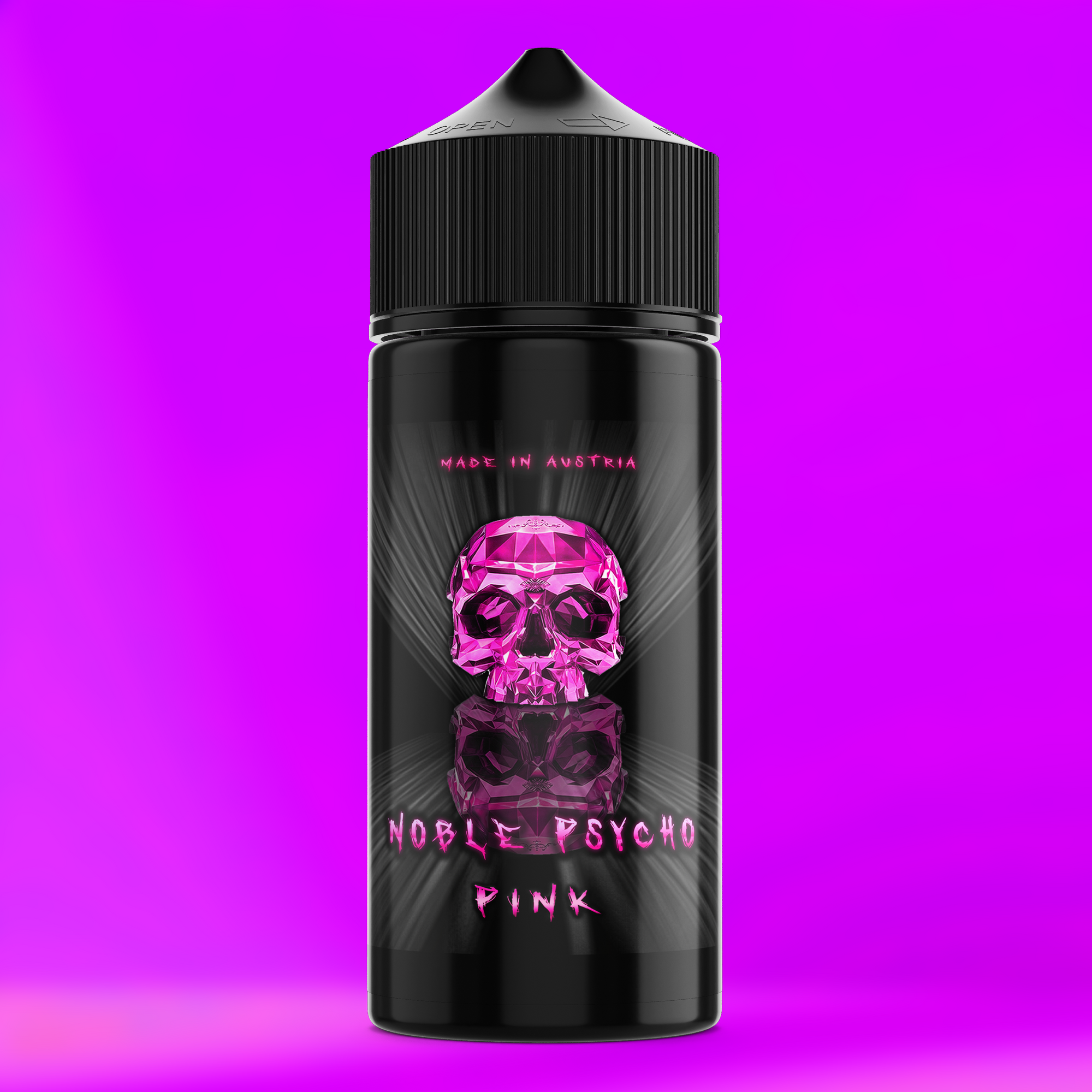 NOBLE PSYCHO PINK Aroma Flasche farbiger Hintergrund