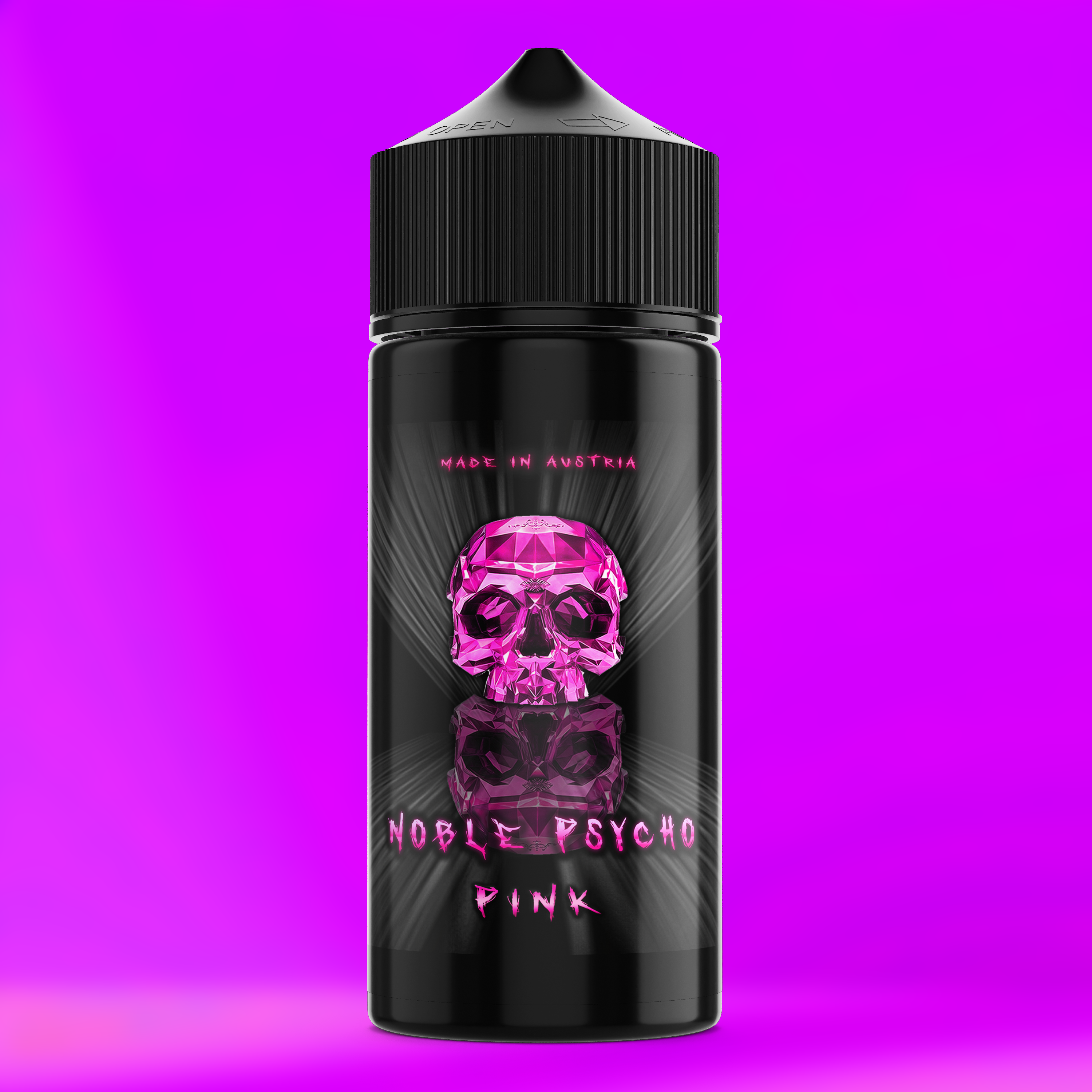 NOBLE PSYCHO PINK Aroma Flasche farbiger Hintergrund