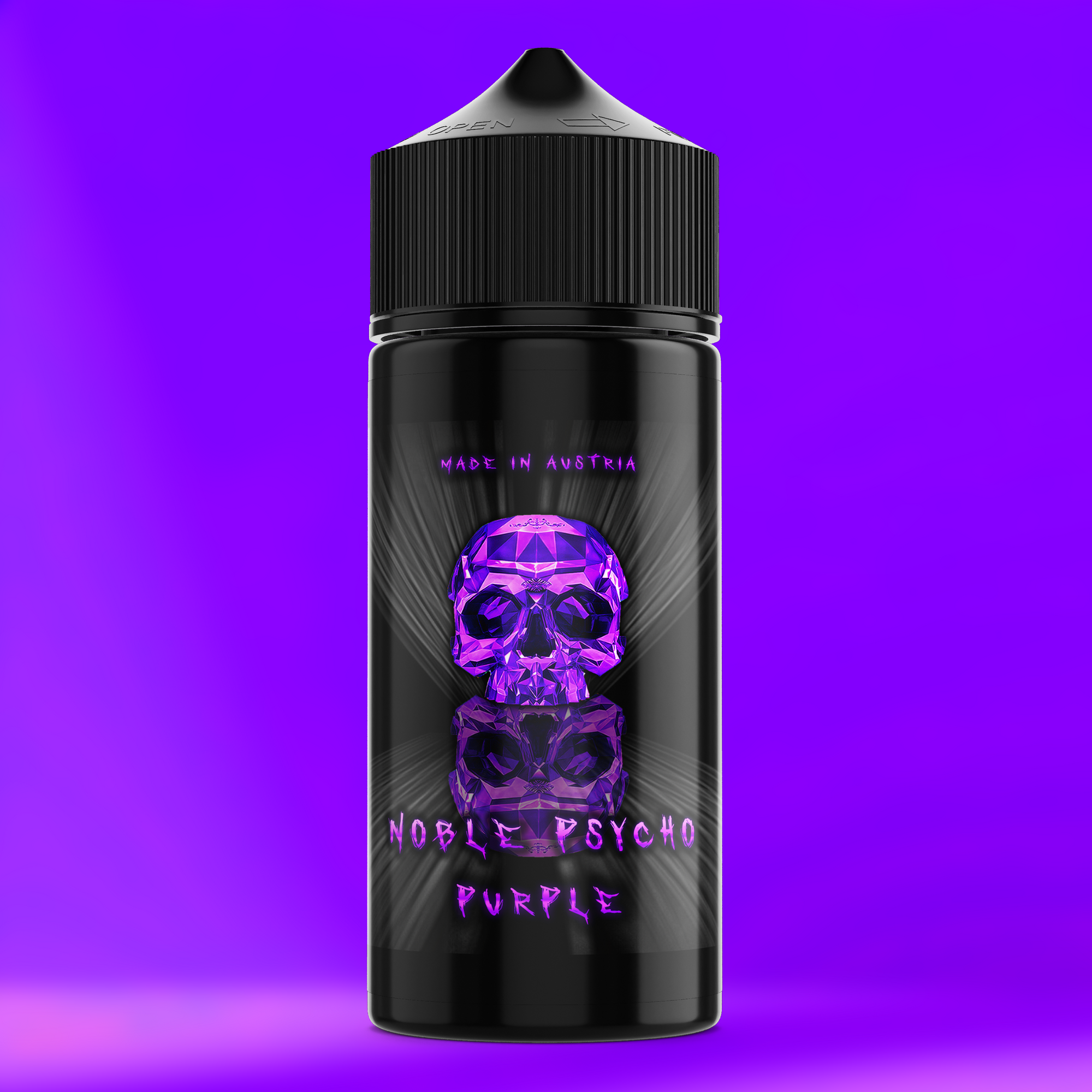 NOBLE PSYCHO PURPLE Aroma Flasche farbiger Hintergrund