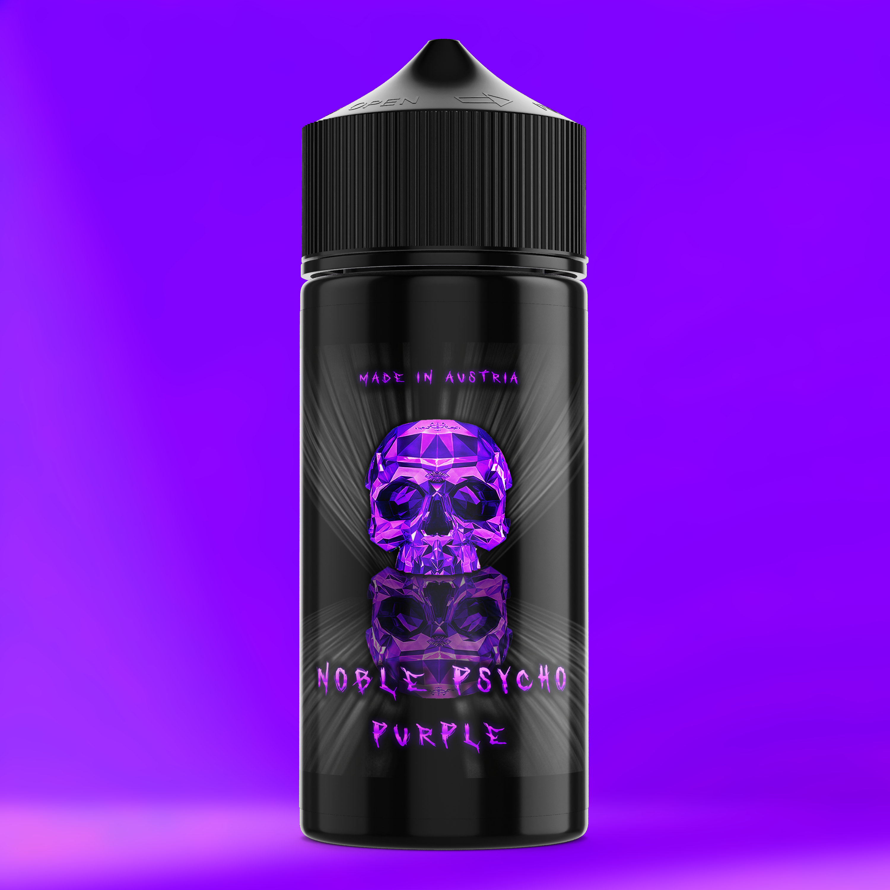 NOBLE PSYCHO PURPLE Aroma Flasche farbiger Hintergrund
