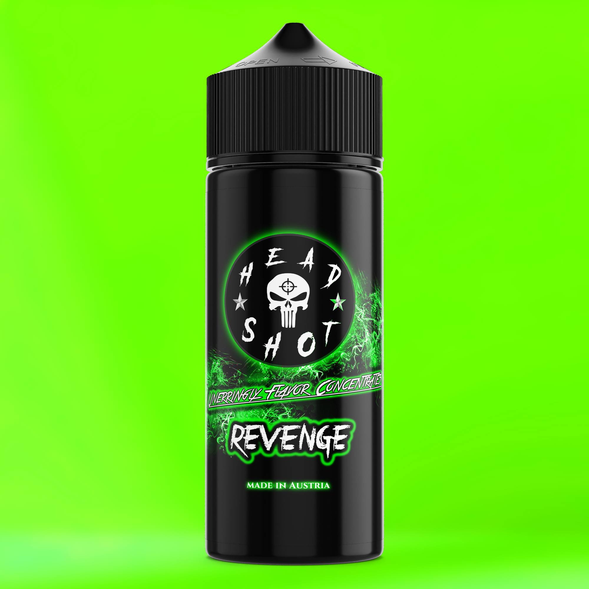 REVENGE Aroma Flasche farbiger Hintergrund